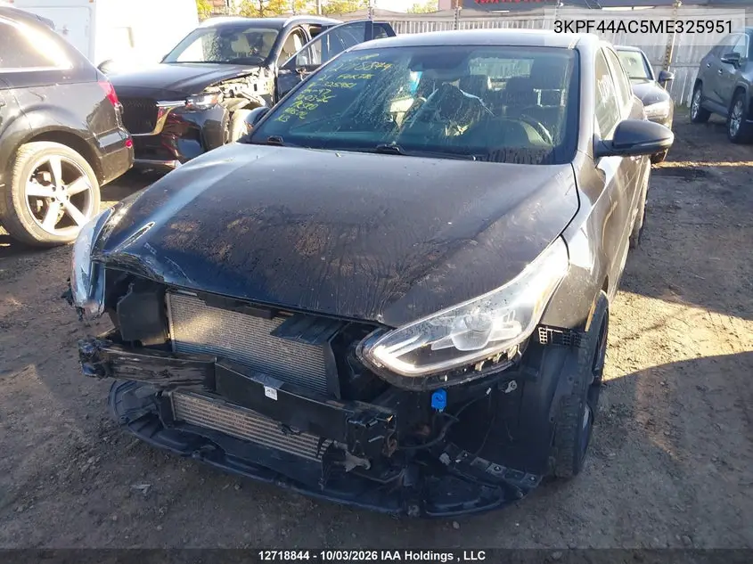2021 KIA FORTE VIN 3KPF44AC5ME325951 — фото 2