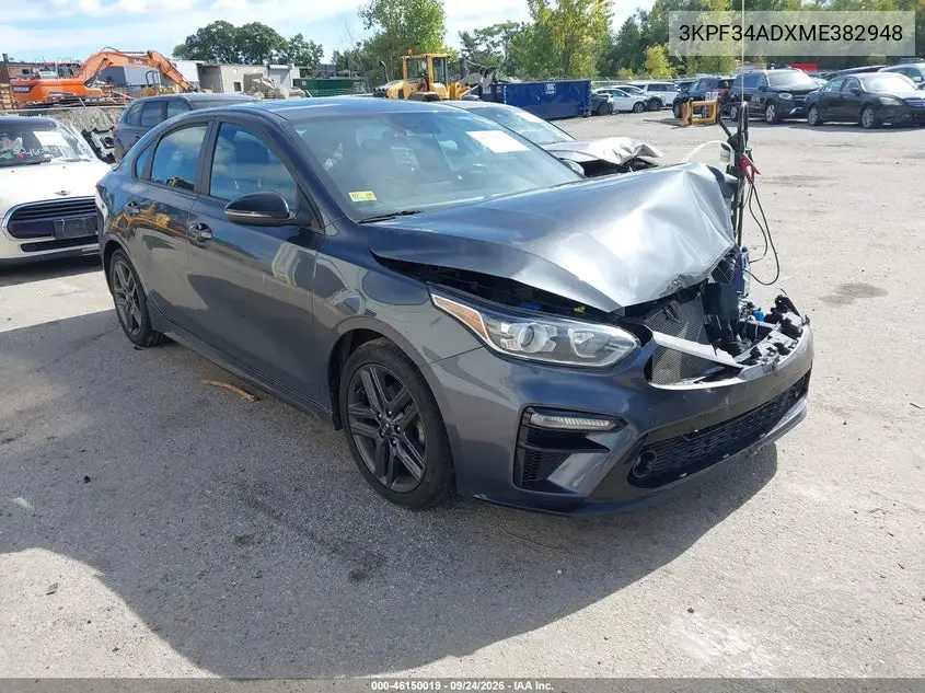 KIA FORTE 2021, VIN 3KPF34ADXME382948