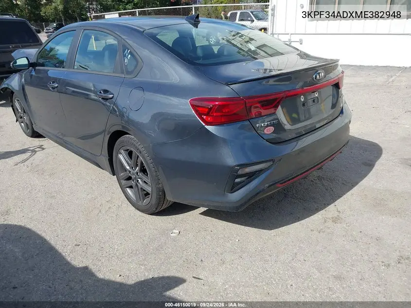 2021 KIA FORTE VIN 3KPF34ADXME382948 — фото 3