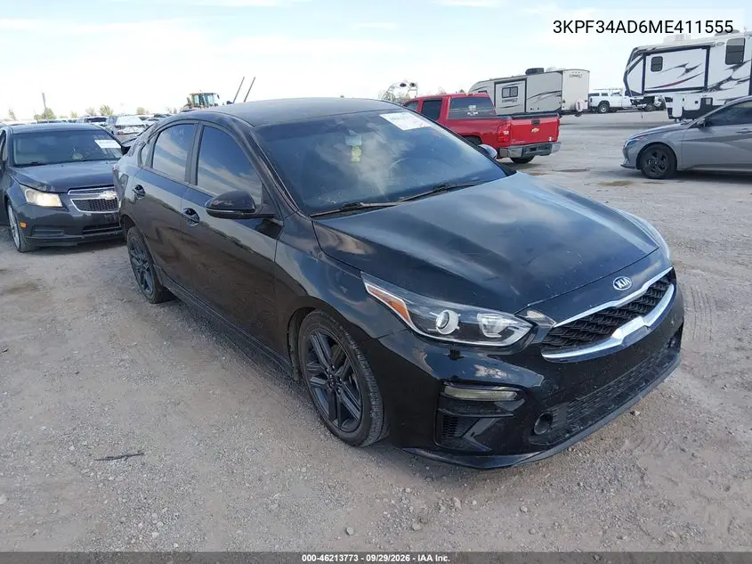 KIA FORTE 2021, VIN 3KPF34AD6ME411555