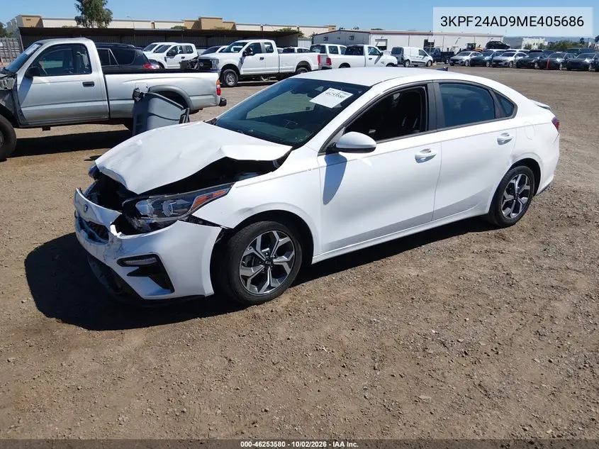 2021 KIA FORTE VIN 3KPF24AD9ME405686 — фото 2