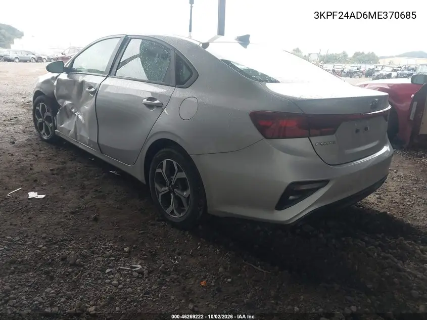 2021 KIA FORTE VIN 3KPF24AD6ME370685 — фото 3