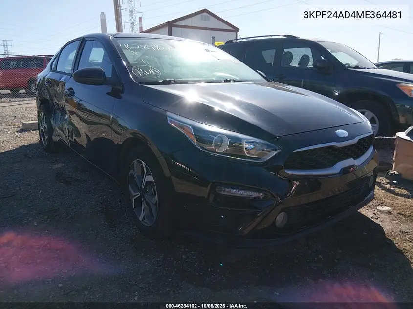 KIA FORTE 2021, VIN 3KPF24AD4ME364481