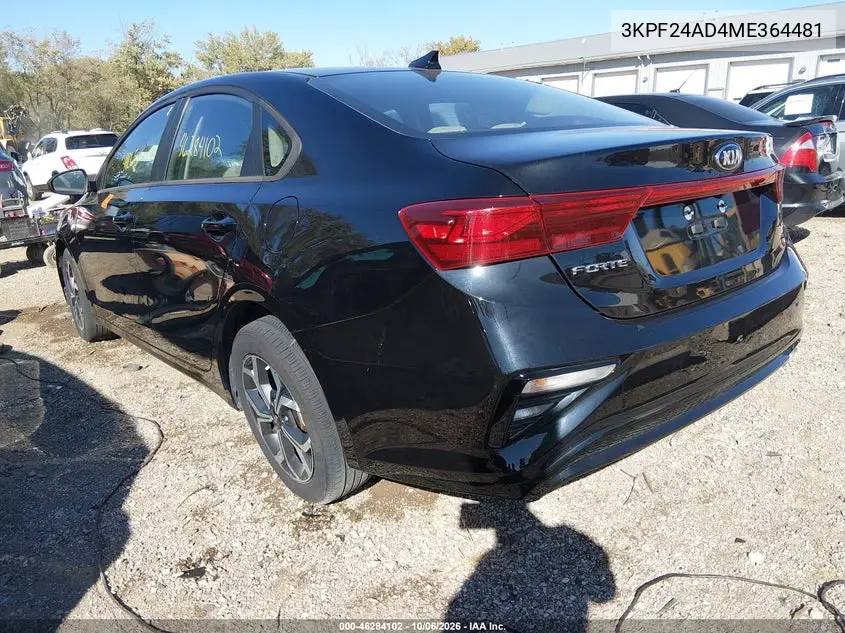 2021 KIA FORTE VIN 3KPF24AD4ME364481 — фото 3