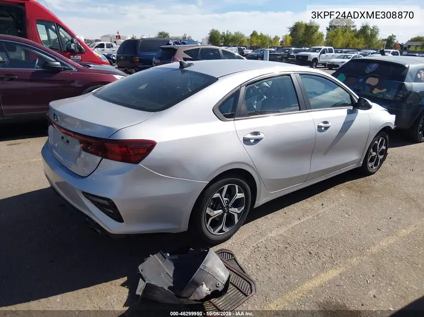2021 KIA FORTE VIN 3KPF24ADXME308870 — фото 4