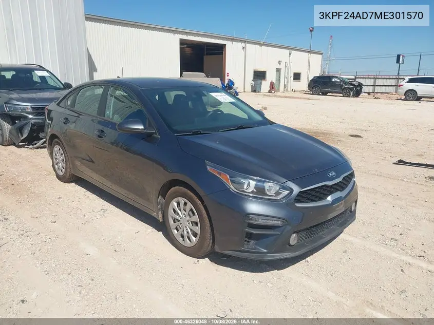 KIA FORTE 2021, VIN 3KPF24AD7ME301570