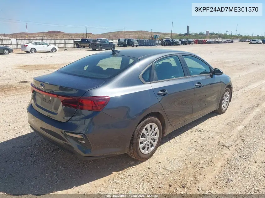 2021 KIA FORTE VIN 3KPF24AD7ME301570 — фото 4