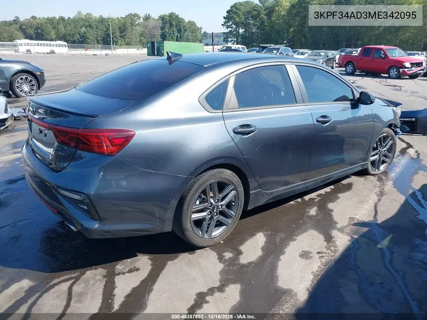 2021 KIA FORTE VIN 3KPF34AD3ME342095 — фото 4