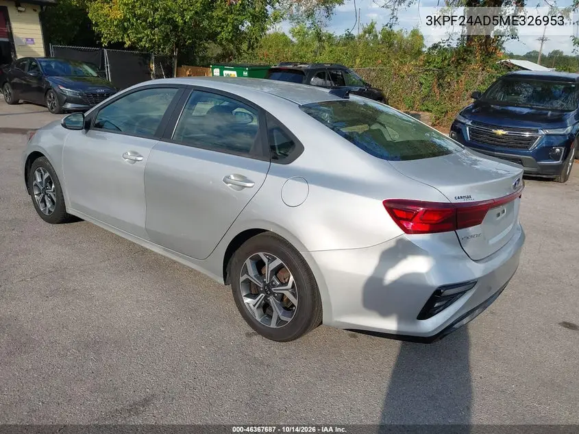 2021 KIA FORTE VIN 3KPF24AD5ME326953 — фото 3
