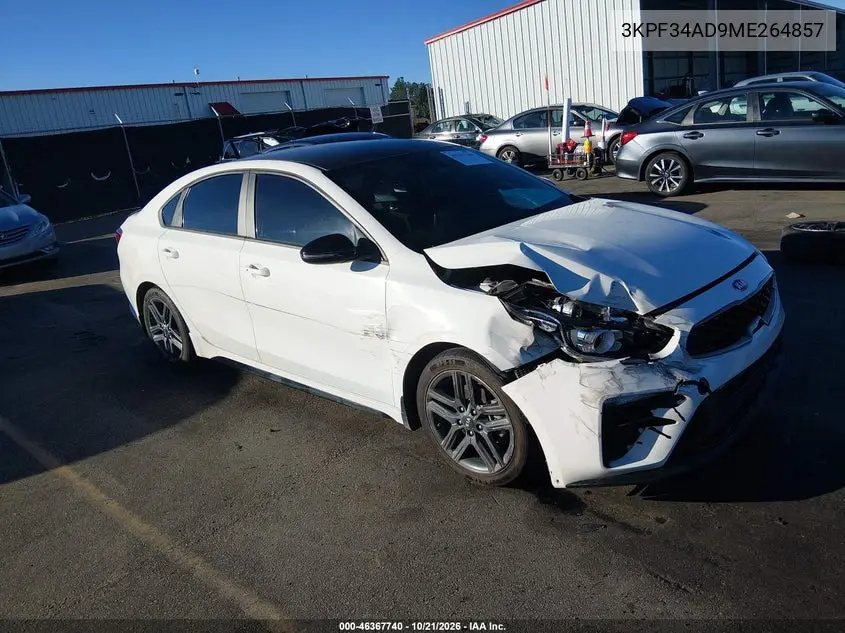 KIA FORTE 2021, VIN 3KPF34AD9ME264857