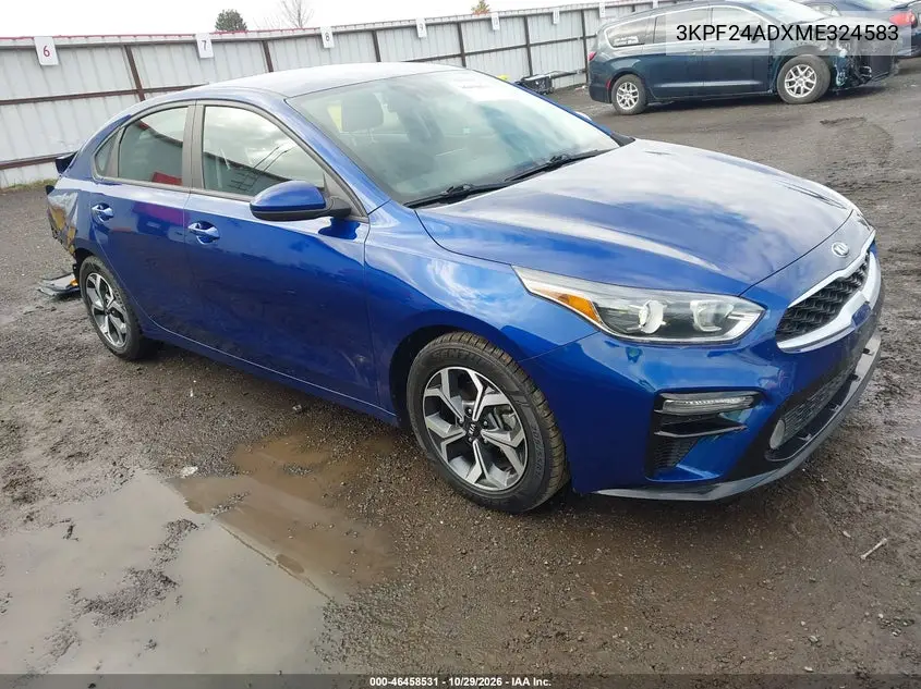 KIA FORTE 2021, VIN 3KPF24ADXME324583