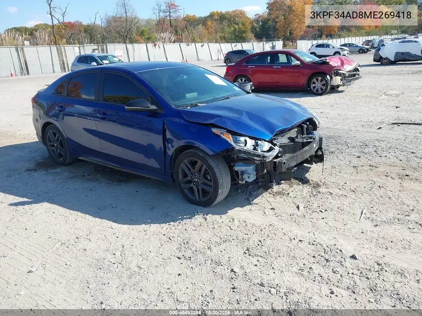 KIA FORTE 2021, VIN 3KPF34AD8ME269418
