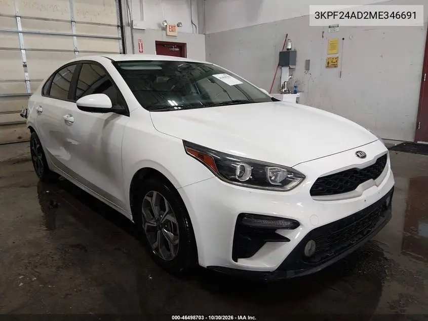 KIA FORTE 2021, VIN 3KPF24AD2ME346691