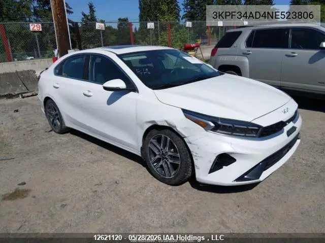 KIA FORTE 2022, VIN 3KPF34AD4NE523806