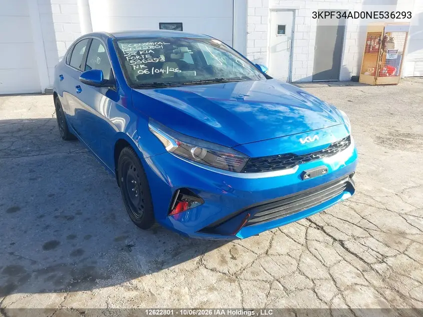 KIA FORTE 2022, VIN 3KPF34AD0NE536293