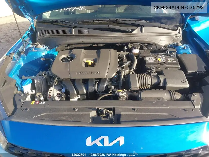 2022 KIA FORTE VIN 3KPF34AD0NE536293 — фото 10