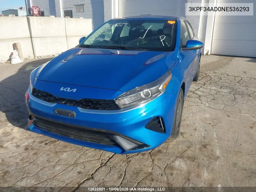2022 KIA FORTE VIN 3KPF34AD0NE536293 — фото 2