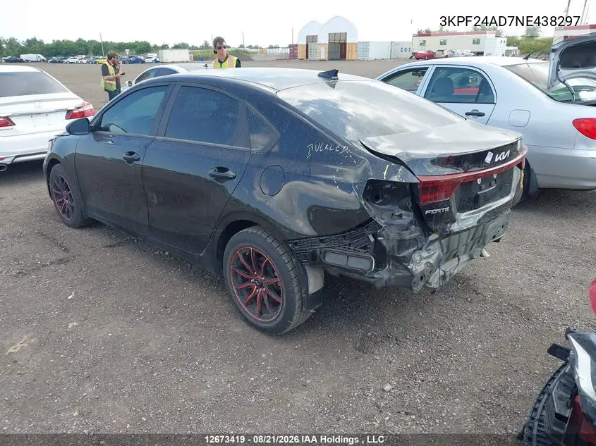 2022 KIA FORTE VIN 3KPF24AD7NE438297 — фото 3