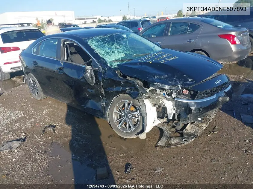 KIA FORTE 2022, VIN 3KPF34AD0NE507893