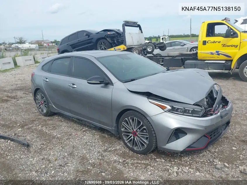 KIA FORTE 2022, VIN KNAF45A77N5138150