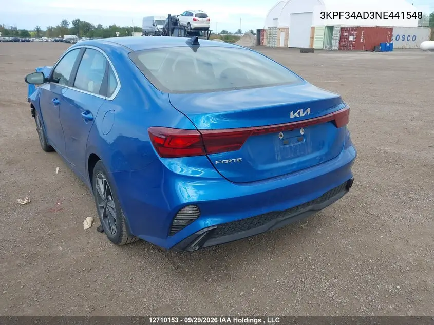 2022 KIA FORTE VIN 3KPF34AD3NE441548 — фото 3
