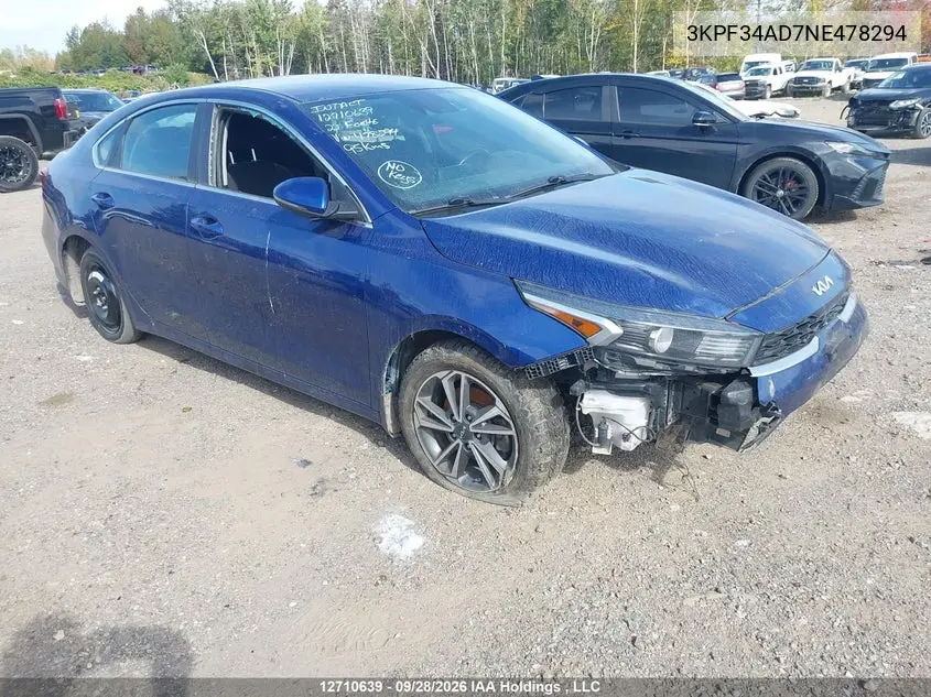 KIA FORTE 2022, VIN 3KPF34AD7NE478294