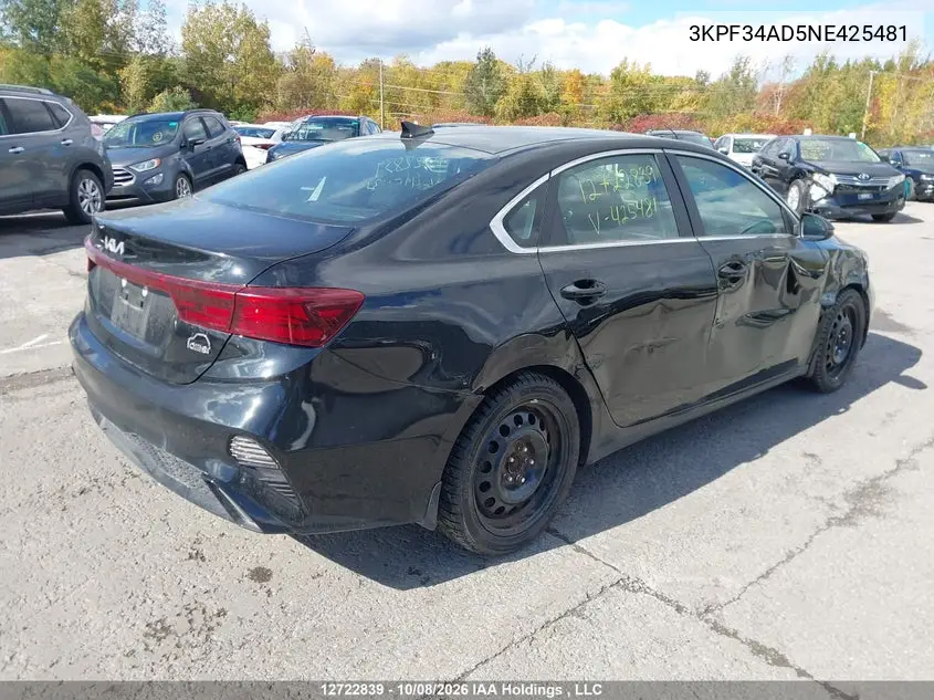2022 KIA FORTE VIN 3KPF34AD5NE425481 — фото 4
