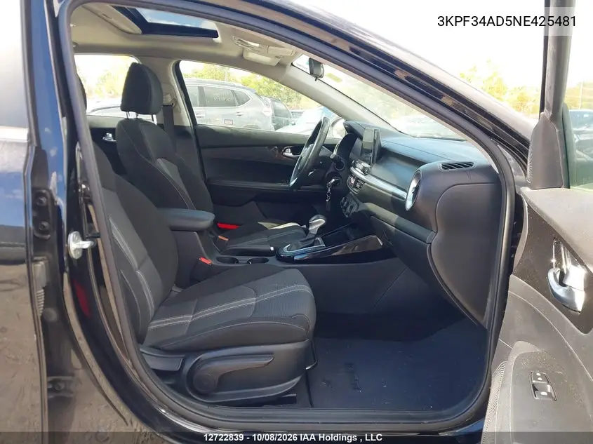 2022 KIA FORTE VIN 3KPF34AD5NE425481 — фото 5
