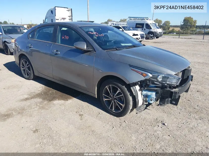 KIA FORTE 2022, VIN 3KPF24AD1NE458402