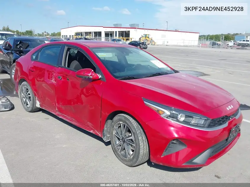 KIA FORTE 2022, VIN 3KPF24AD9NE452928