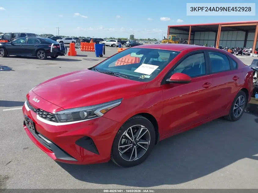 2022 KIA FORTE VIN 3KPF24AD9NE452928 — фото 2