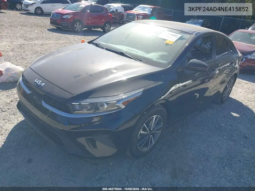 2022 KIA FORTE VIN 3KPF24AD4NE415852 — фото 2