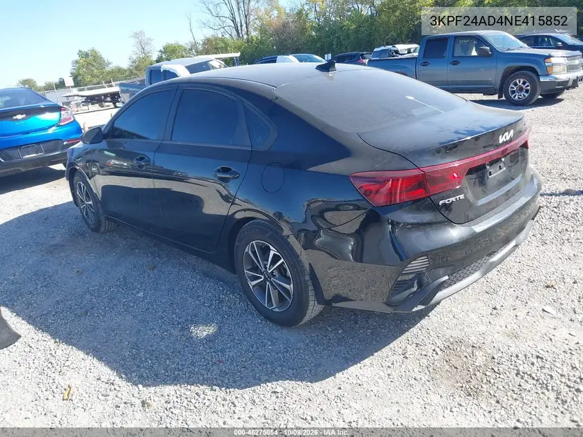 2022 KIA FORTE VIN 3KPF24AD4NE415852 — фото 3