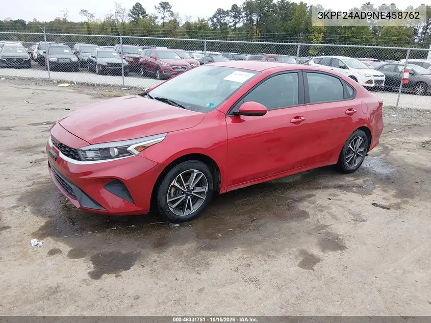 2022 KIA FORTE VIN 3KPF24AD9NE458762 — фото 2