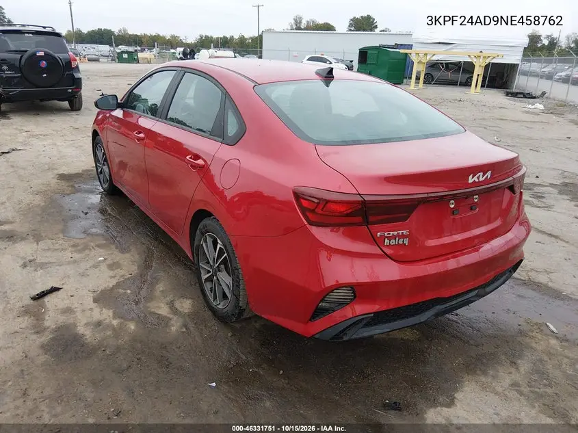2022 KIA FORTE VIN 3KPF24AD9NE458762 — фото 3