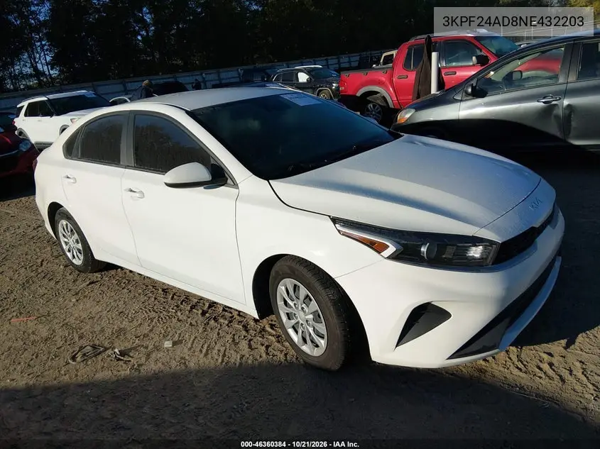 KIA FORTE 2022, VIN 3KPF24AD8NE432203