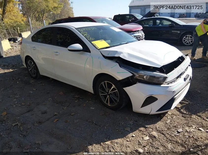 KIA FORTE 2022, VIN 3KPF24AD0NE431725