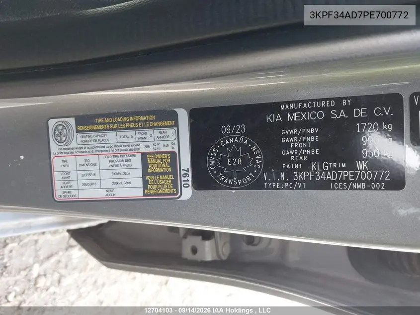 2023 KIA FORTE VIN 3KPF34AD7PE700772 — фото 20