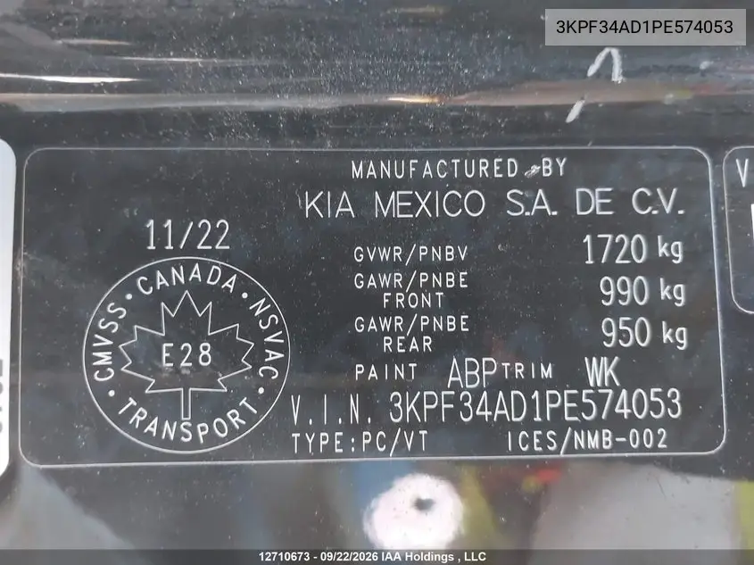 2023 KIA FORTE VIN 3KPF34AD1PE574053 — фото 20