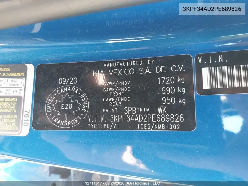2023 KIA FORTE VIN 3KPF34AD2PE689826 — фото 18