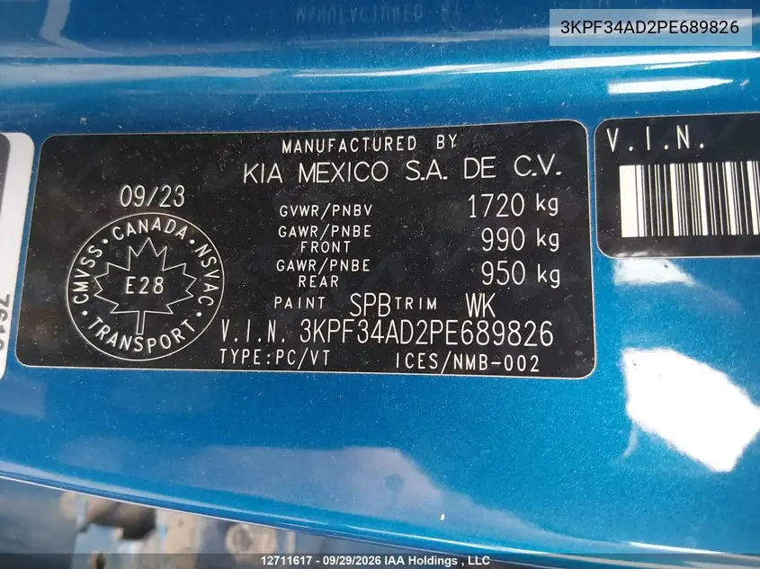 2023 KIA FORTE VIN 3KPF34AD2PE689826 — фото 23