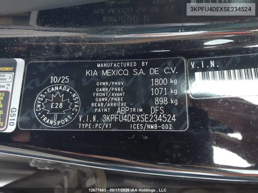 2025 KIA K4 VIN 3KPFU4DEXSE234524 — фото 18