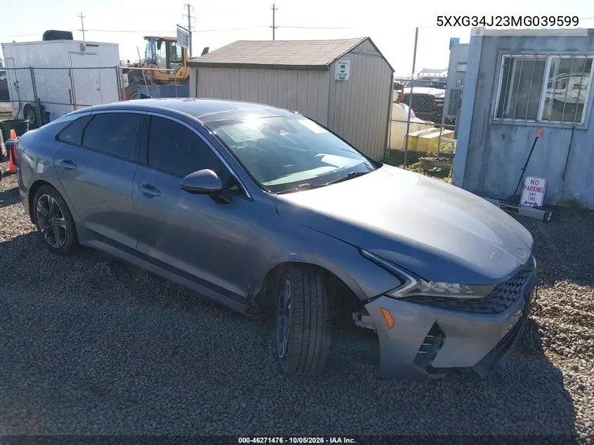 KIA K5 2021, VIN 5XXG34J23MG039599