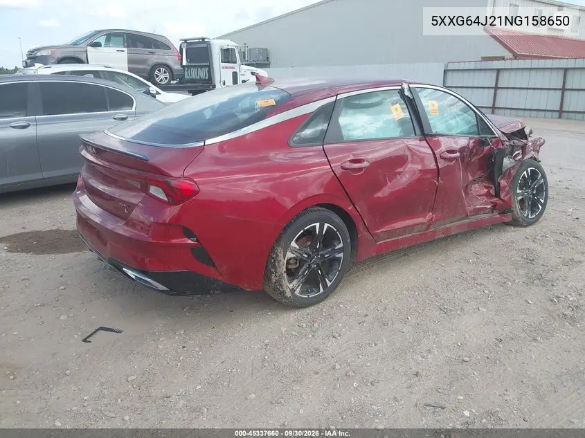 KIA K5 2022, VIN 5XXG64J21NG158650
