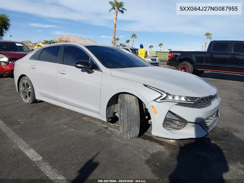 KIA K5 2022, VIN 5XXG64J27NG087955