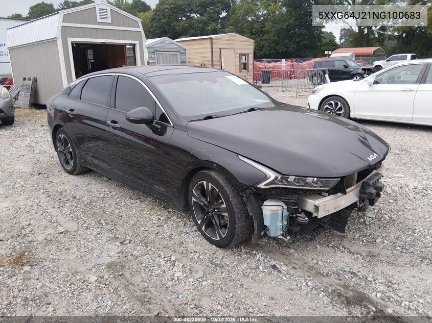 KIA K5 2022, VIN 5XXG64J21NG100683