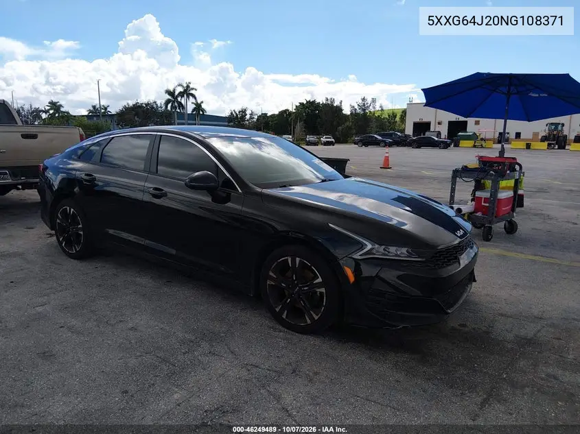 KIA K5 2022, VIN 5XXG64J20NG108371