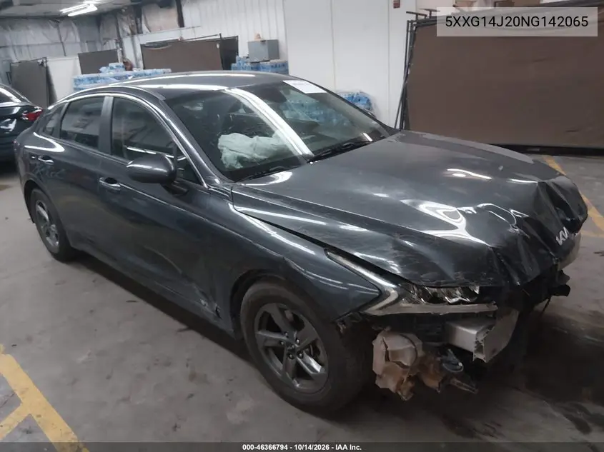 KIA K5 2022, VIN 5XXG14J20NG142065