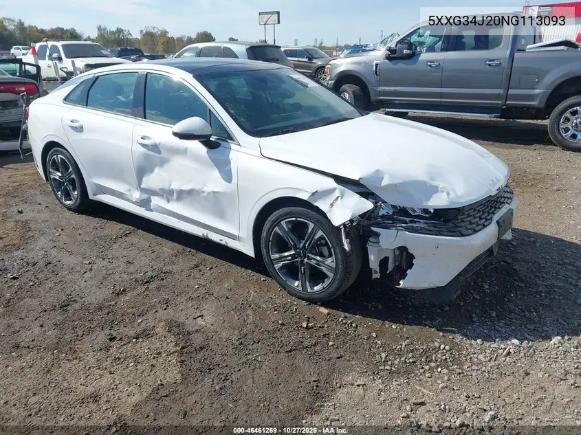KIA K5 2022, VIN 5XXG34J20NG113093