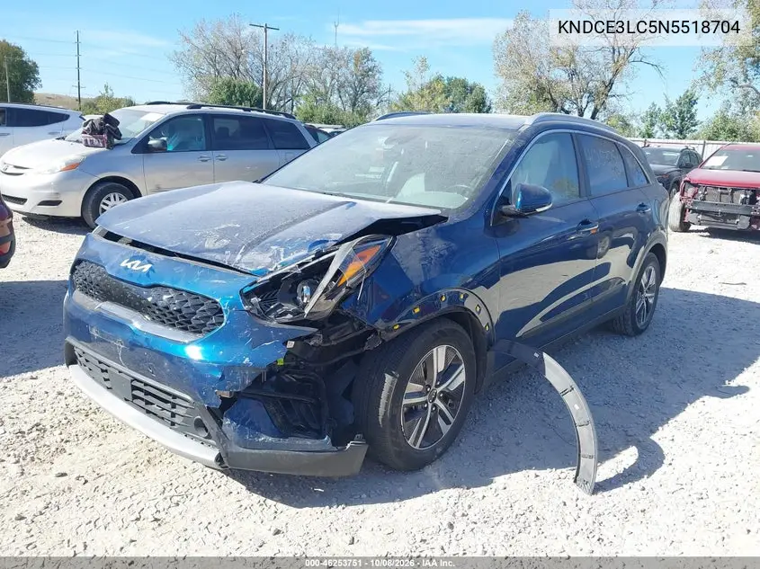 2022 KIA NIRO VIN KNDCE3LC5N5518704 — фото 2